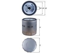 MAHLE Knecht Fuel Filter KC20 – Screw-On, 76mm OD x 81mm H – Fits Ford, Mitsubishi, Piaggio