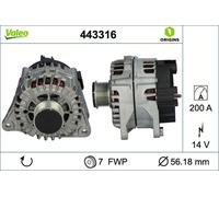 FITS FOR FIAT DUCATO VAN 120 MULTIJET 2,3 D ALTERNATOR 443316 VALEO