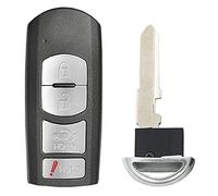 Fits for Mazda 3 6 2014-2018 SKE13D-01 Key Fob Cover Case Shell Replacement Keyless Entry Smart Remote Key Case with Uncut Key Blade (1)
