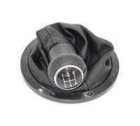 Fits for VW for GOL for Pointer for Saveiro 2004 2005 2006 2007 2008 2009 2010 5 Speed PU Leather Chrome Wooden Grain Car Gear Shift Knob Gear Knob (Color : Walnut)(Black)