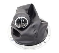 Fits for VW for GOL for Pointer for Saveiro 2004 2005 2006 2007 2008 2009 2010 5 Speed PU Leather Chrome Wooden Grain Car Gear Shift Knob Gear Knob (Color : Walnut)(Chrome Black)