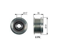 GATES OAP7166 Alternator Freewheel Clutch