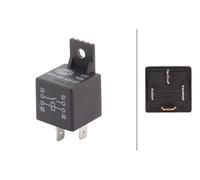 HELLA 4RA 965 400-071 Relay, main current - 12V - 4-pin connector - Wiring Diagramme: S1 - Plug: A - Normally Open Contact - Colour: Black - with holder - Quantity: 1