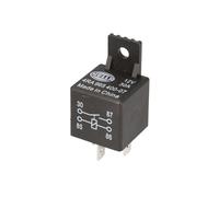 HELLA 4RA 965 400-071 Relay, main current - 12V - 4-pin connector - Wiring Diagramme: S1 - Plug: A - Normally Open Contact - Colour: Black - with holder - Quantity: 1