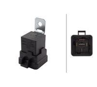 HELLA 4RD 007 794-301 Relay, main current - 12V - 5-pin connector - Changeover Contact - Colour: Black - with holder