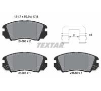 FITS HYUNDAI SONATA V 2.0 VVTI GLS BRAKE PAD SET, DISC BRAKE 2458601 TEXTAR