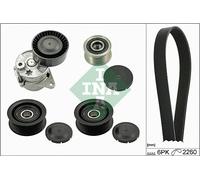Ina V-Ribbed Belt Set 529 0115 20 with Freewheel Pulley for Mercedes-Benz C-Class 2.1L
