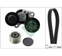 Multi-ribbed V-belt kit with freewheel belt pulley 529 0206 20 INA for BMW 5 3
