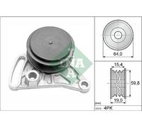 Fits INA 531 0309 10 TENSIONER PULLEY, V-RIBBED BELT DE Stock