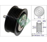 Fits INA 532 0700 10 DEFLECTION/GUIDE PULLEY, V-RIBBED BELT DE Stock
