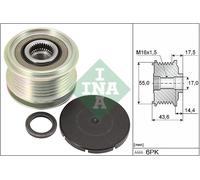 Alternator clutch pulley 535 0105 10 INA for RENAULT DACIA NISSAN AUDI