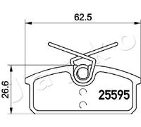 Fits JAPKO 510705 BRAKE PAD SET, DISC BRAKE