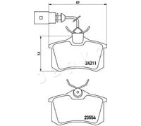 Brake pads Rear Axle 510912 JAPKO for VW FORD SEAT AUDI SKODA