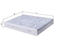 MAHLE LAK 1173 Interior Cabin Air Filter - Carbon Activated Pollen Filter - with odor protection - Car