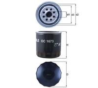 MAHLE Oil Filter OC1673 - Spin-on, 80mm outer, 58mm inner, 87mm height - Knecht