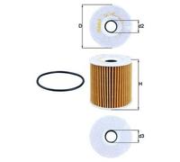 Mahle Original Oil Filter OX 149D - 76mm x 79mm - with Gasket Set - Fits Volvo
