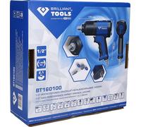BRILLIANT TOOLS BT160100 1/2 Inch Pneumatic Impact Wrench, 1450 Nm [Powered by KS TOOLS]