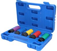 BRILLIANT TOOLS BT691010 Aluminium Rim Power Socket Set 5 Pieces 15/17/19/21/22 mm [Powered by KS Tools]