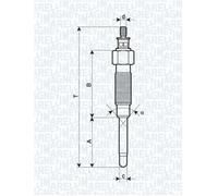 Glow plug Metal glow plug 062900065304 MAGNETI MARELLI for TOYOTA HIACE III Bus