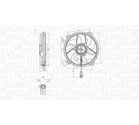 Radiator fan Single Fan 069422839010 MAGNETI MARELLI for PEUGEOT CITROËN
