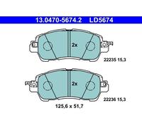 BRAKE PAD SET DISC BRAKE 13.0470-5674.2 FOR MAZDA 2/DEMIO P5XC/P5XB/P5Y6 1.5L 2