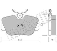 BRAKE PAD SET DISC BRAKE 22-0041-0 FOR MERCEDES-BENZ M 102.910 1.8L 4cyl 190 190