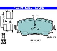 FITS MERCEDES-BENZ A-CLASS A 140 BRAKE PAD SET, DISC BRAKE 13.0470-2833.2 ATE