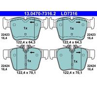 ATE 13.0470-7316.2 Brake pad set