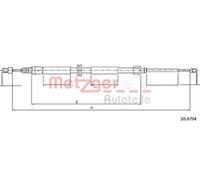 METZGER 10.6794 Handbrake cable