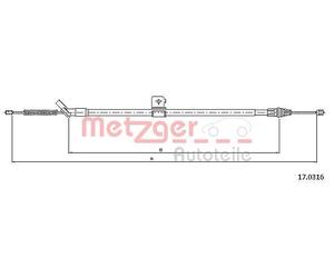 Fits METZGER 17.0316 BRAKE CABLE