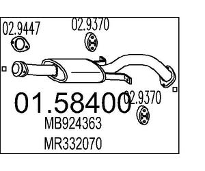 Fits MTS 01.58400 Middle Silencer