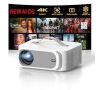 【Fits Netflix Smart OS/36W 3D Surround DoIby Audio】 Projector 4K,1600ANSI FHD 1080P Smart Projector with HDR10+E-Focus/Keystone,WiFi 6 and Bluetooth,Lisowod Home Cinema Projectors for Bedroom,Outdoor