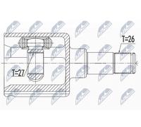 Fits NTY NPW-FR-058 INTERNAL JOINT FORD KUGA 2.0TDCI 08-12 /LEFT/ ⭐UK Stock⭐