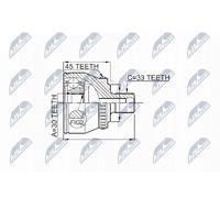 NTY NPZ-VW-008 Joint kit, drive shaft