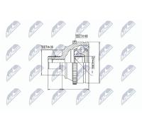 Fits NTY NPZ-WW-010 OUTER CV JOINT