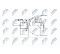 Fits NTY NPZ-WW-036 OUTER CV JOINT