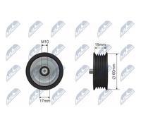 NTY RNK-KA-008 Deflection / Guide Pulley, v-ribbed belt