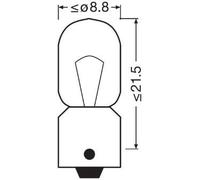 Fits OSRAM 3893 BULB T4W 12V/4W BA9S 2PCS (WITH COOK. MET.) ORIGINAL 12V 10PCS.