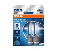 OSRAM XENARC® COOL BLUE® INTENSE D2S, +150% more brightness, up to 6,200K, xenon headlight lamp, LED look, Hanging folding box (2 lamps)