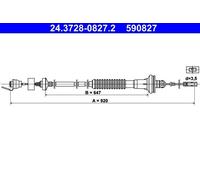 FITS PEUGEOT 206 HATCHBACK 2.0 S16 CABLE PULL, CLUTCH CONTROL 24.3728-0827.2 ATE