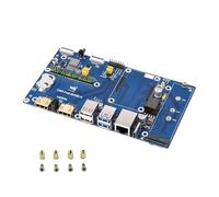 Fits Raspberry Pi Compute Module 5 PoE Base Board, M.2 NVMe SSD Support, GPIO Header, Cooling Fan, USB, HDMI, Ethernet, TF Slot, Compatible with All CM5 Variants