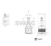 Fits SWAG 33 10 3569 Mercedes-Benz L/R control arm pin