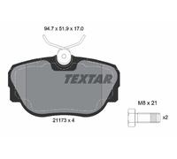Fits TEXTAR 2117302 BRAKE PAD SET, DISC BRAKE