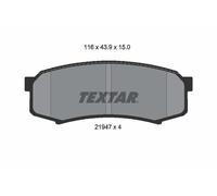 Textar Car Brake Pad Rear Dimensions 43.9mm x 116mm For Mitsubishi 2194701