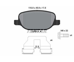 Fits TEXTAR 2376001 BRAKE PAD SET, DISC BRAKE DE Stock