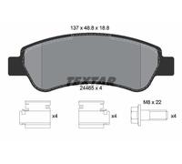 Fits TEXTAR 2446501 BRAKE PAD SET, DISC BRAKE DE Stock