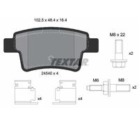 Rear Brake Pad Set For Disc Fits Citroën C4 C4 Grand Picasso TEXTAR 2454001