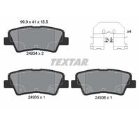 Textar Rear Brake Pads 2493401 - Fits Hyundai, Kia, Ssangyong - Full Set of 4