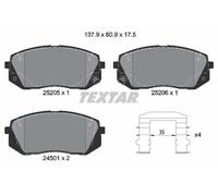 Textar Brake Pad Set For Disc Brake, 2520501 | Compatible with: Hyundai i40 I, i40 I CW, ix35, ix35 Van, Kona, Sonata V, Sonata VI, Tucson Box/SUV, Kia Cadenza I