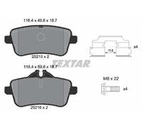 Fits TEXTAR 2521502 Brake Pad Set, disc brake OE REPLACEMENT